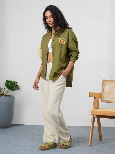 Women Cotton Linen Shirt – Flower Child