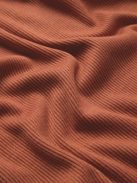 Ribbed Dress: Rust (Solids)