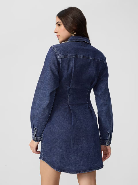 Denim Shirt Dress: Indigo