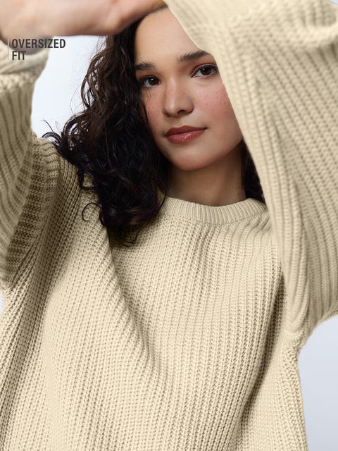 Knitted Sweater: Sandstone