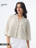 Cotton Linen Shirt: Latte