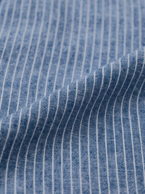 Cotton Linen Shirt: Azure