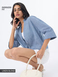 Cotton Linen Shirt: Azure