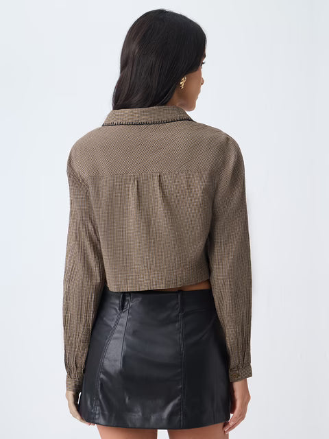 Textured Shirt: Chestnut