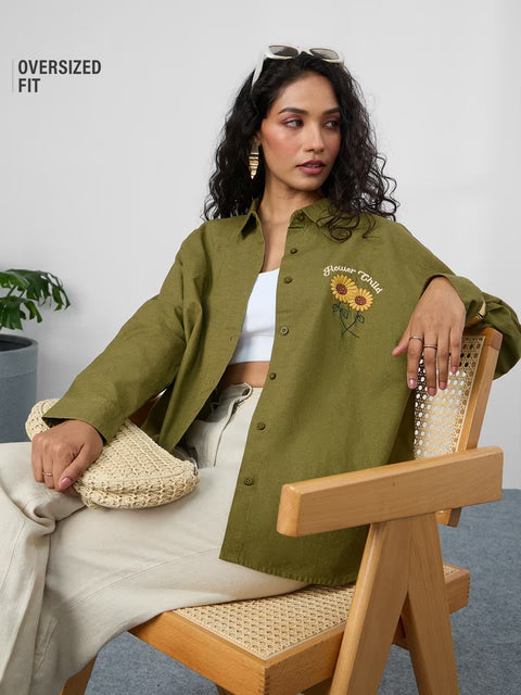 Women Cotton Linen Shirt – Flower Child