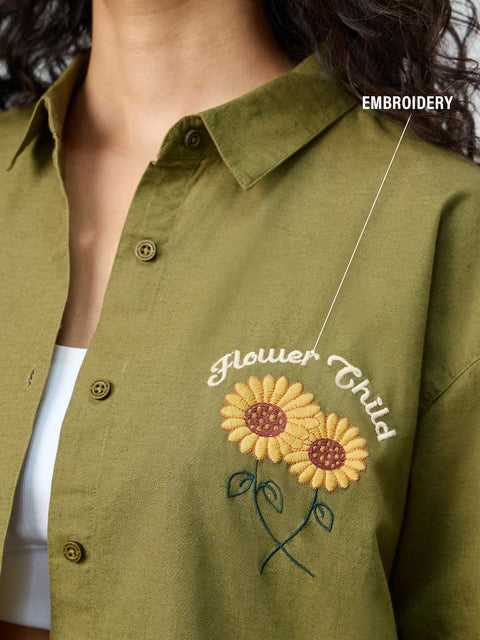 Women Cotton Linen Shirt – Flower Child