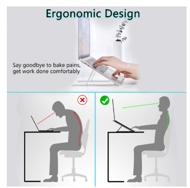 Portable Aluminum Laptop Stand – Adjustable & Foldable